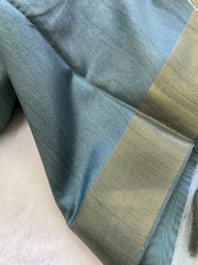 SOFT TUSSAR SILK SAREE WITH BEAUTIFUL PRINT WITH ATTRACTIVE PALLU AND CONTRAST PALLU  WITH TASSAL