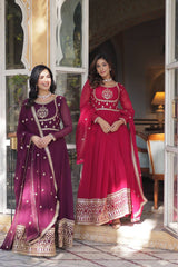 WOMEN DESIGNER EMBROIDERED GOWN WITH DUPATTA
