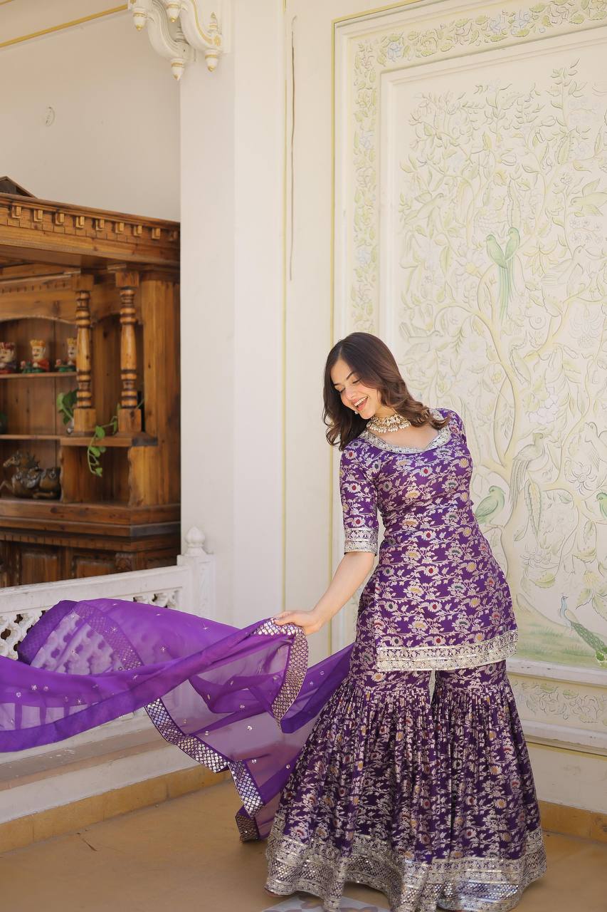 PREMIUM DESIGNER READYMADE TOP-GHARARA-DUPATTA COLLECTIONS