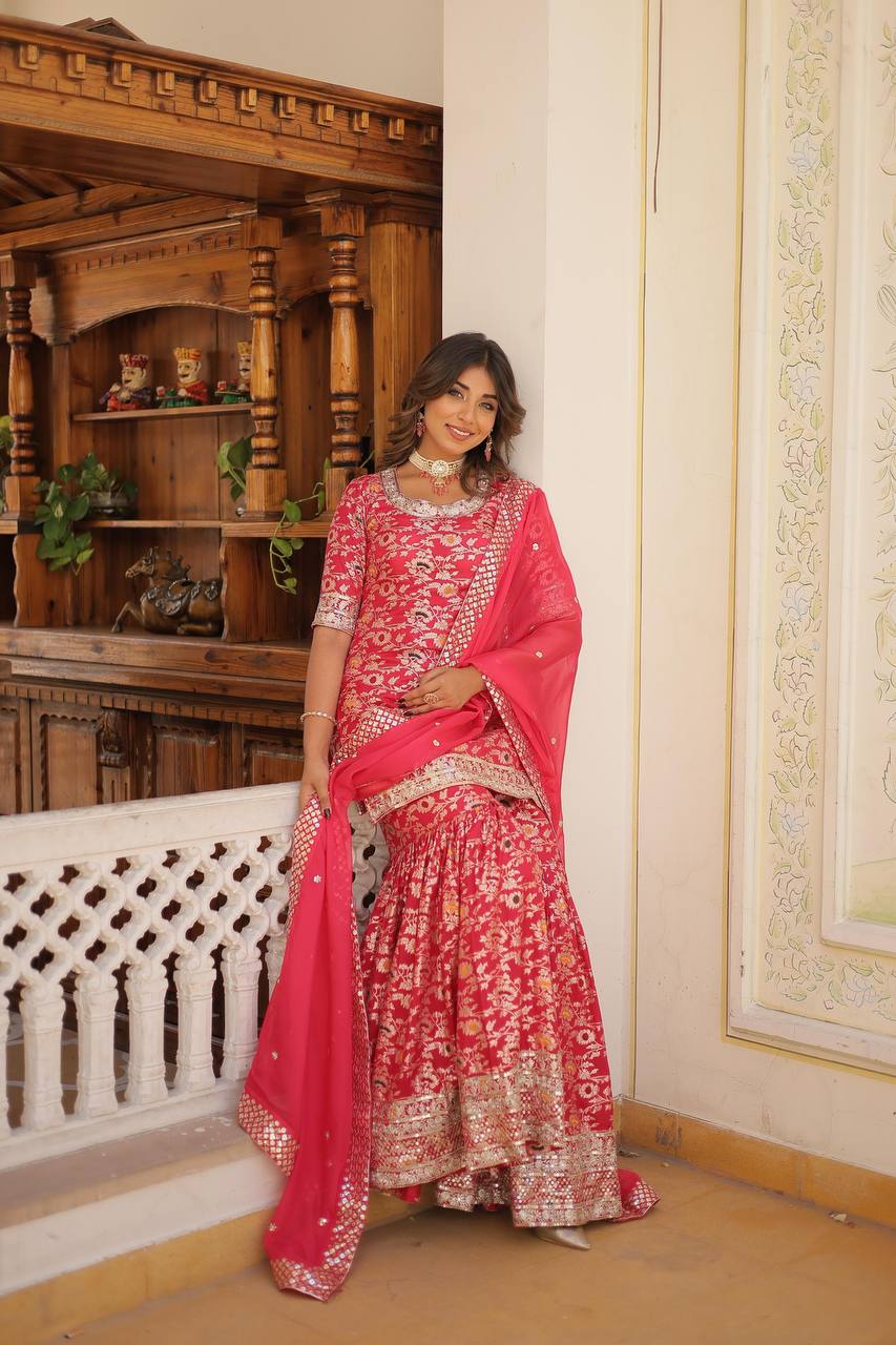 PREMIUM DESIGNER READYMADE TOP-GHARARA-DUPATTA COLLECTIONS