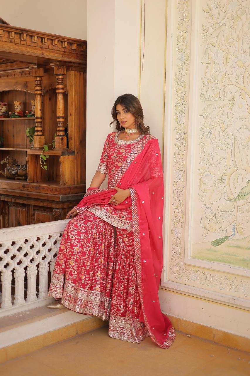 PREMIUM DESIGNER READYMADE TOP-GHARARA-DUPATTA COLLECTIONS