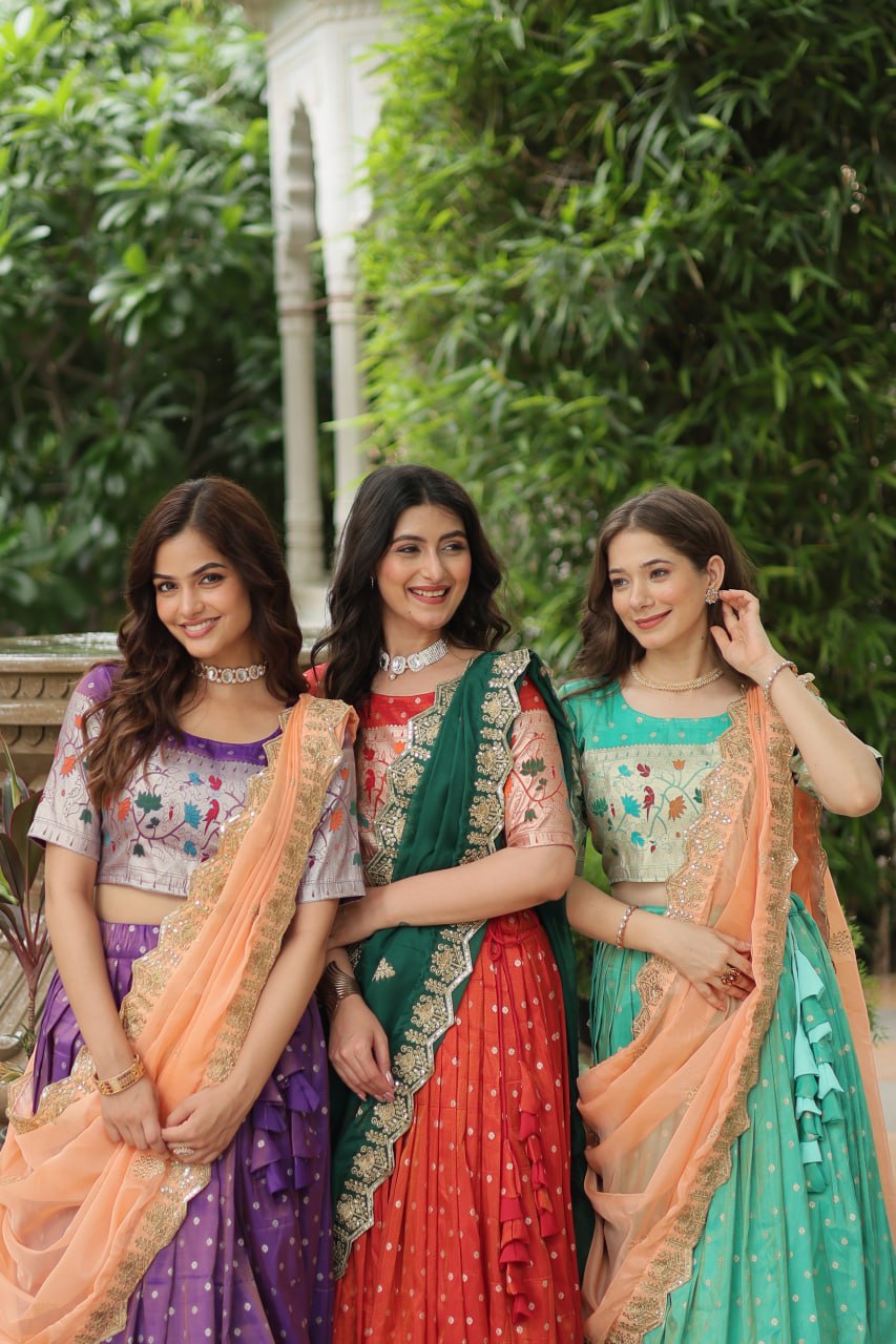 JEQUARD SILK LEHENGA CHOLI WITH DUPATTA COLLECTIONS