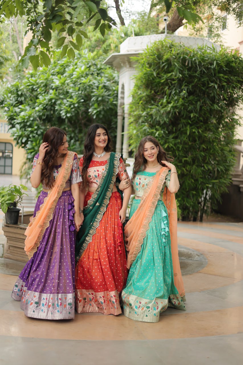 JEQUARD SILK LEHENGA CHOLI WITH DUPATTA COLLECTIONS