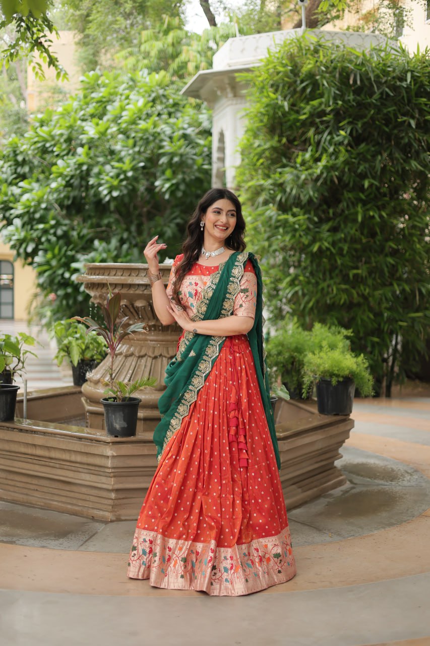JEQUARD SILK LEHENGA CHOLI WITH DUPATTA COLLECTIONS