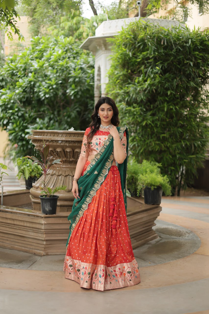 JEQUARD SILK LEHENGA CHOLI WITH DUPATTA COLLECTIONS
