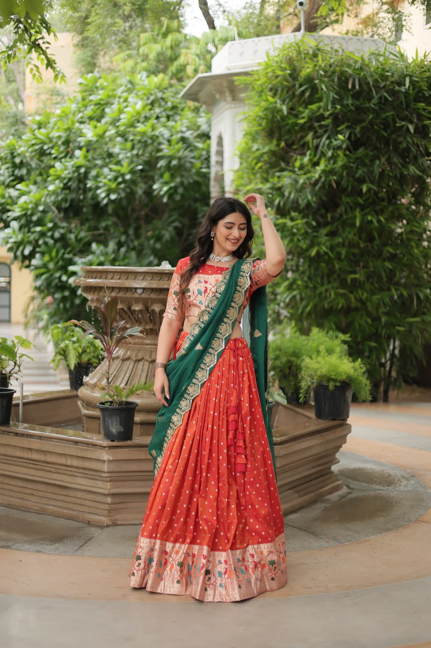 JEQUARD SILK LEHENGA CHOLI WITH DUPATTA COLLECTIONS