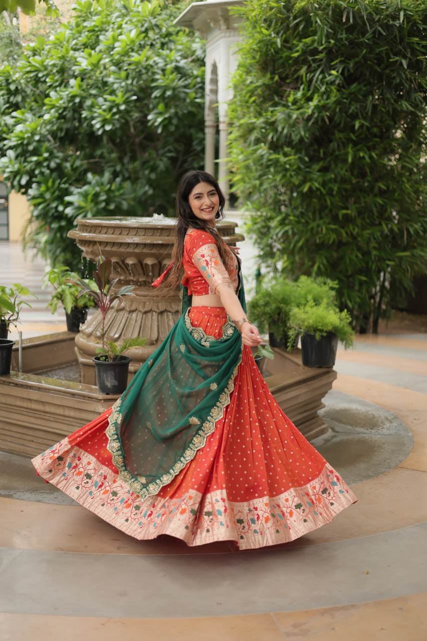 JEQUARD SILK LEHENGA CHOLI WITH DUPATTA COLLECTIONS