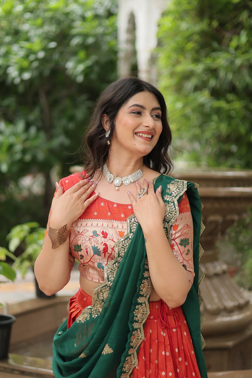 JEQUARD SILK LEHENGA CHOLI WITH DUPATTA COLLECTIONS