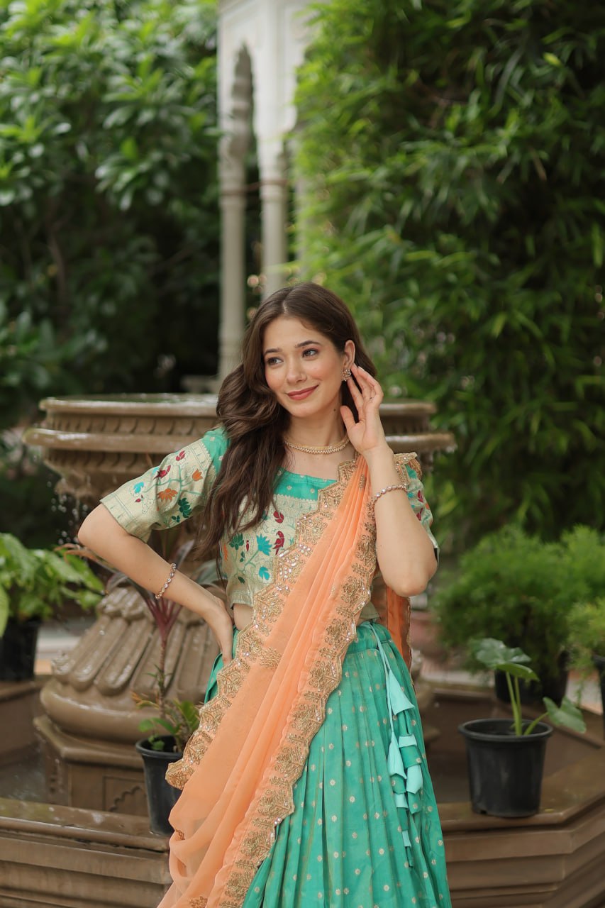 JEQUARD SILK LEHENGA CHOLI WITH DUPATTA COLLECTIONS