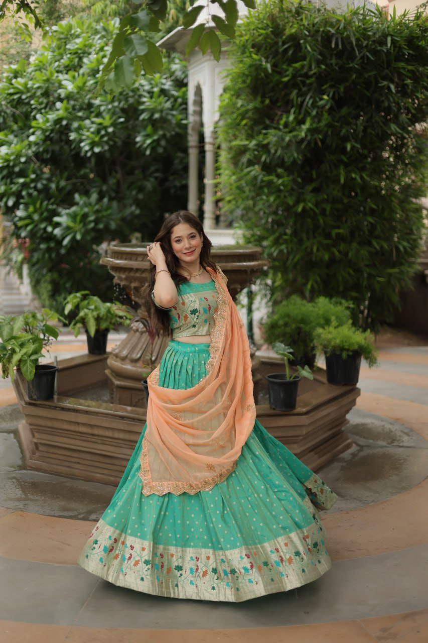 JEQUARD SILK LEHENGA CHOLI WITH DUPATTA COLLECTIONS
