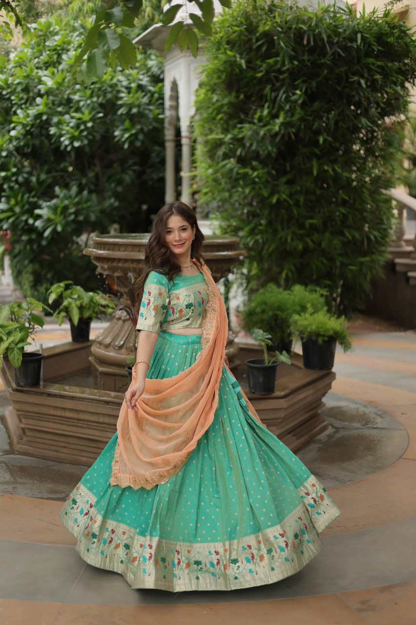 JEQUARD SILK LEHENGA CHOLI WITH DUPATTA COLLECTIONS