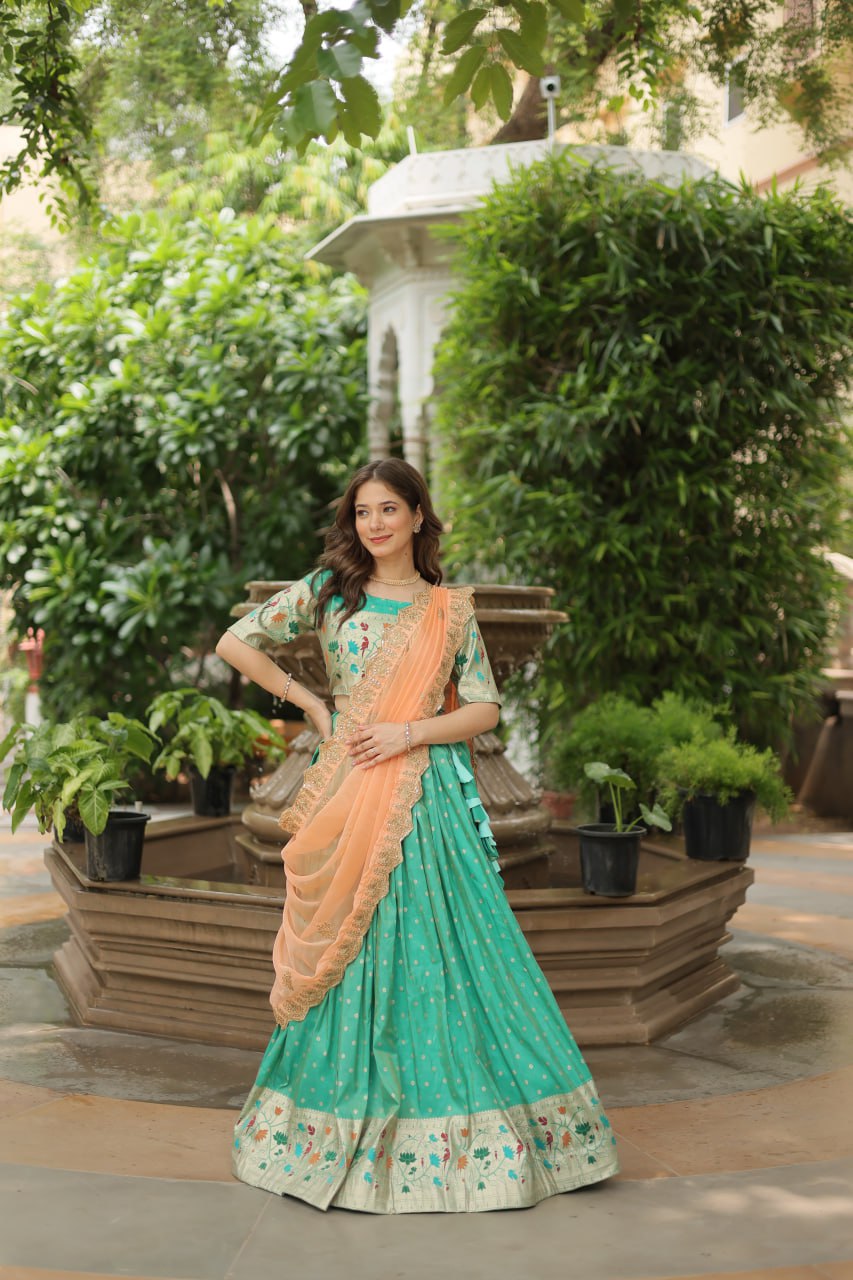JEQUARD SILK LEHENGA CHOLI WITH DUPATTA COLLECTIONS