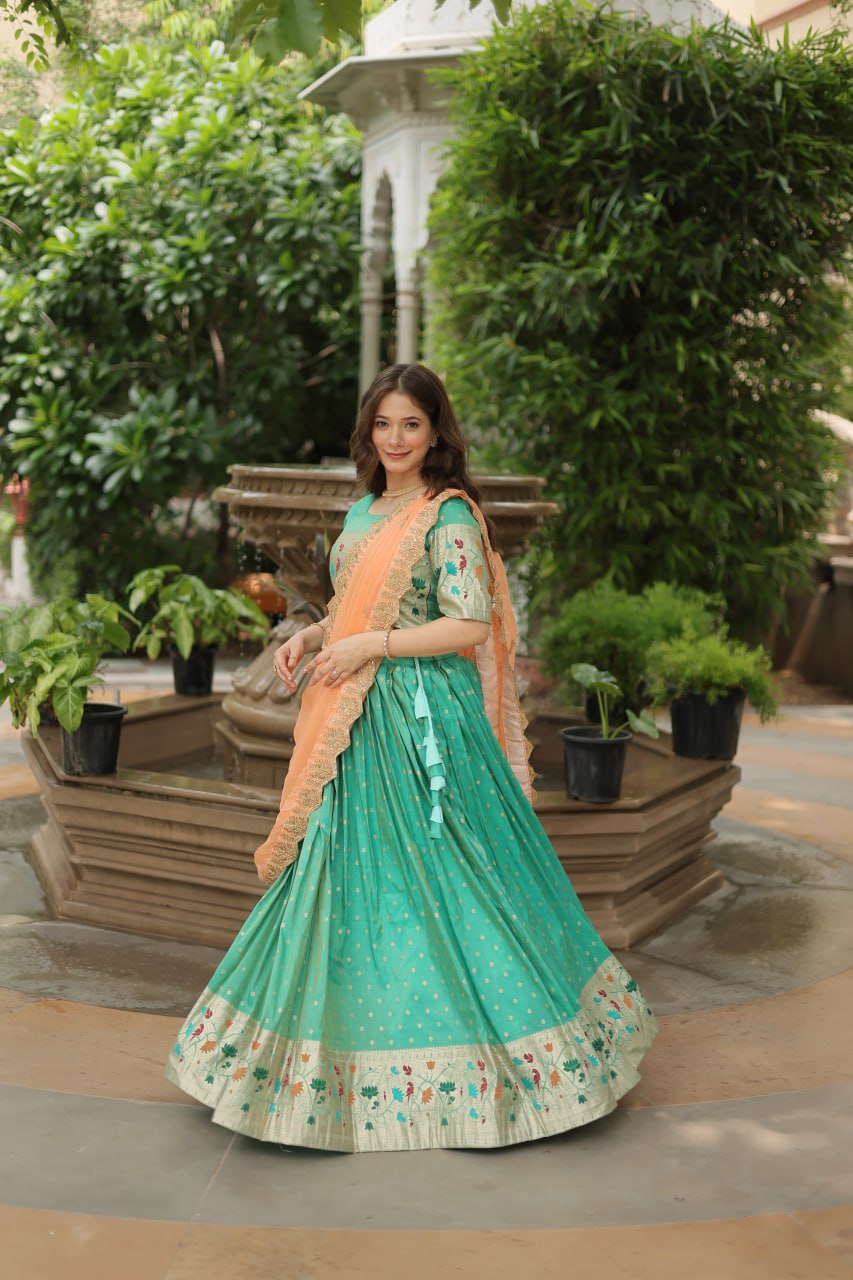 JEQUARD SILK LEHENGA CHOLI WITH DUPATTA COLLECTIONS