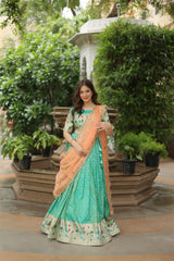 JEQUARD SILK LEHENGA CHOLI WITH DUPATTA COLLECTIONS