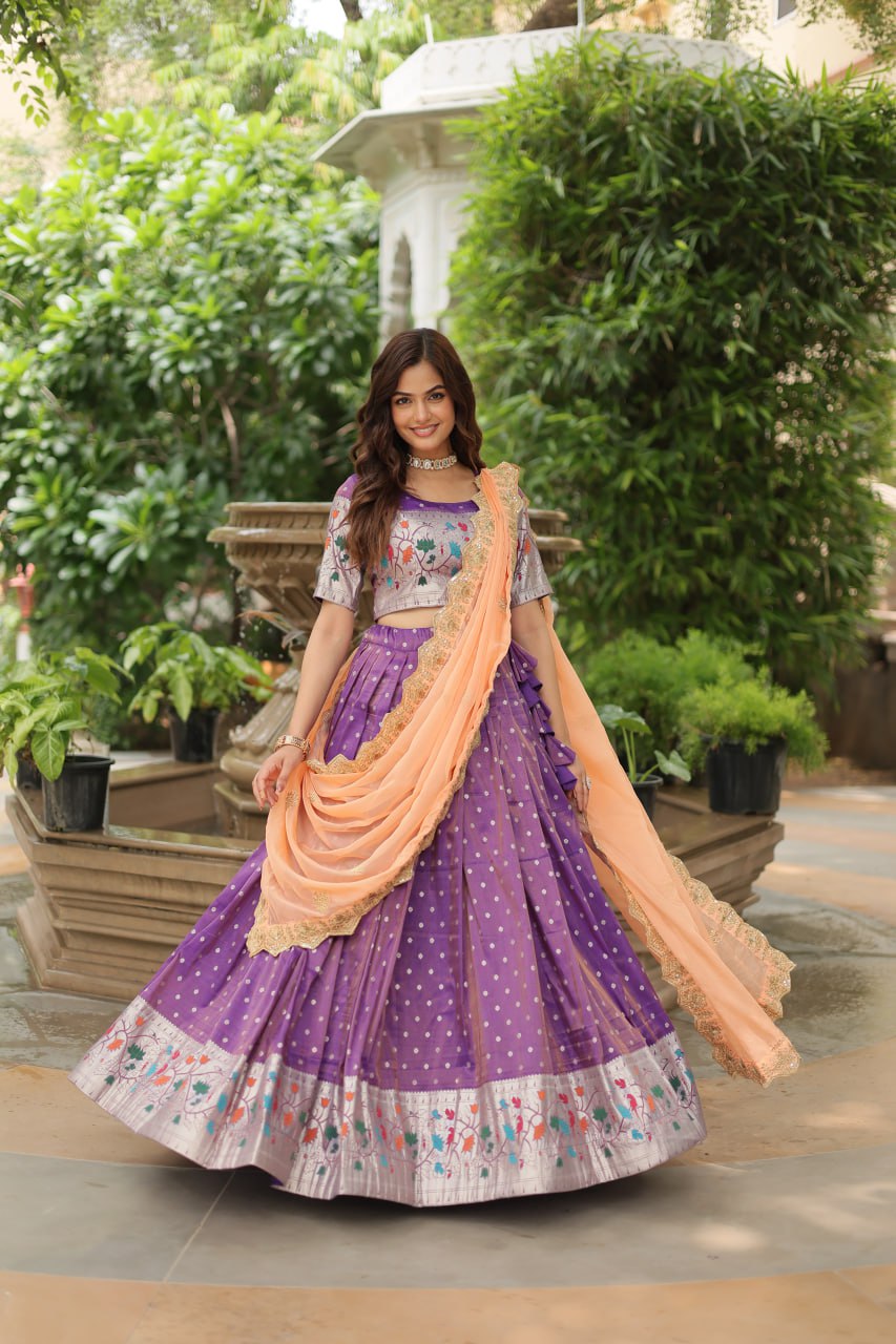 JEQUARD SILK LEHENGA CHOLI WITH DUPATTA COLLECTIONS