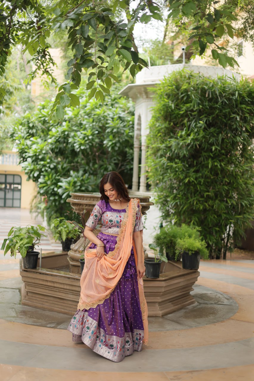 JEQUARD SILK LEHENGA CHOLI WITH DUPATTA COLLECTIONS