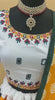Multi White Lehenga Choli With Mirror Work And Attached Yellow Dupatta