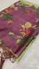 SOFT TUSSAR SILK SAREE WITH BEAUTIFUL PRINT WITH ATTRACTIVE PALLU AND CONTRAST PALLU  WITH TASSAL