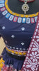 Multi Navy Blue Lehenga Choli With Mirror Work And Attached Maroon Dupatta