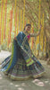 BLUE PINK Lehenga Choli With Mirror Work And Attached Blue Dupatta
