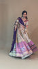 CREAM  Lehenga Choli With Mirror Work And Attached Blue Dupatta